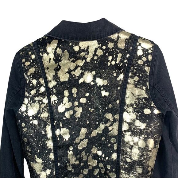 Current Elliot In Night Spotted Metallic Cowhide Jacket - Picture 3 of 9